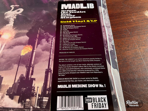 Madlib - Before The Verdict (RSDBF23 Gold Vinyl)