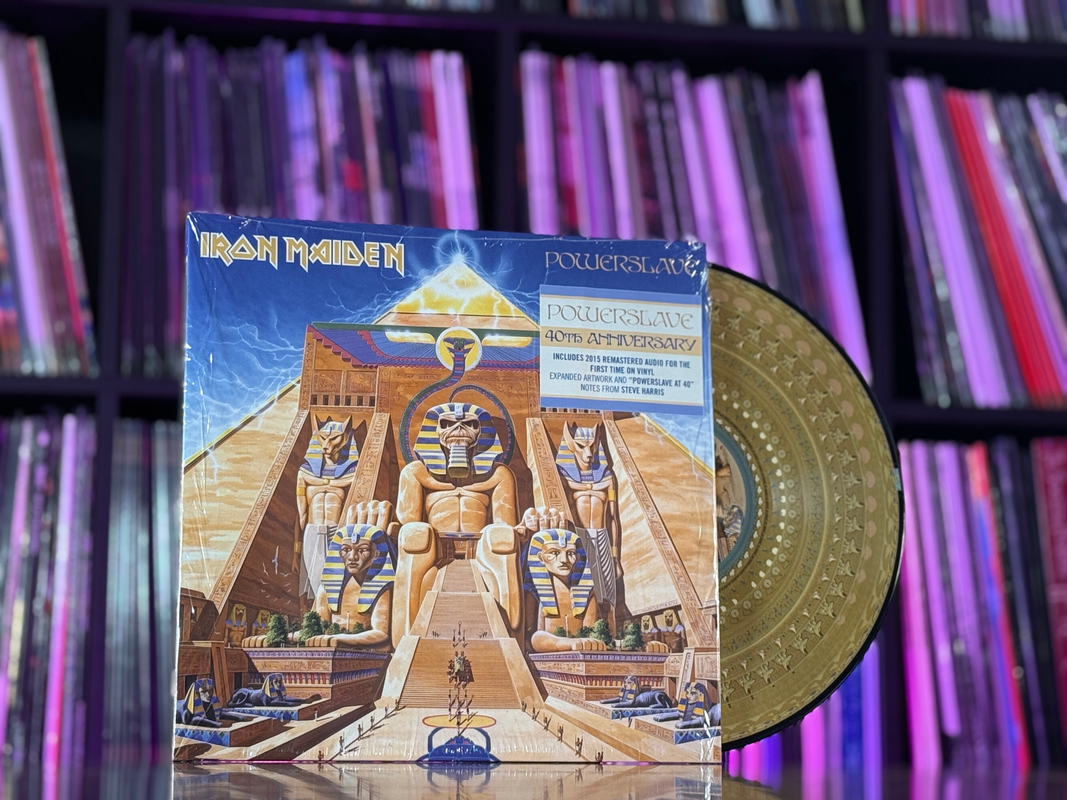IRON MAIDEN POWERSLAVE USオリジナル 美品 Iron Maiden Powerslave SINGLE 12x12 Album Cover Replica Poster