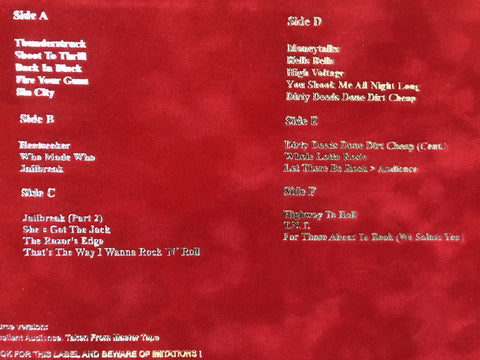 AC/DC- Hallenstadion, Zürich, Switzerland, 4/3/91 TBP 3xLP