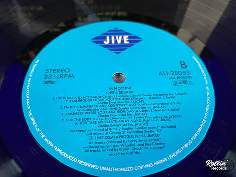 Whodini - Open Sesame ALI-28055 Japan OBI Promo