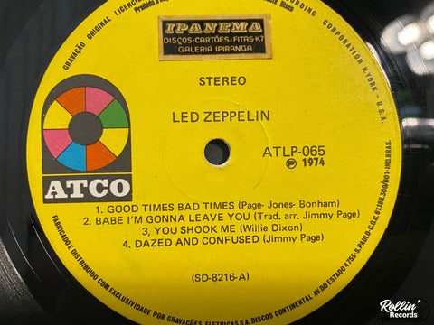 Led Zeppelin - I 1 S/T Brazil pressing ATLP-065