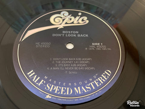 Boston ‎– Don't Look Back CBS Mastersound Promo HE 45050