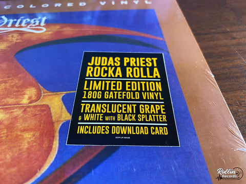 Judas Priest -  Rocka Rolla (Translucent Grape w/ Opaque White& Black Splatter)